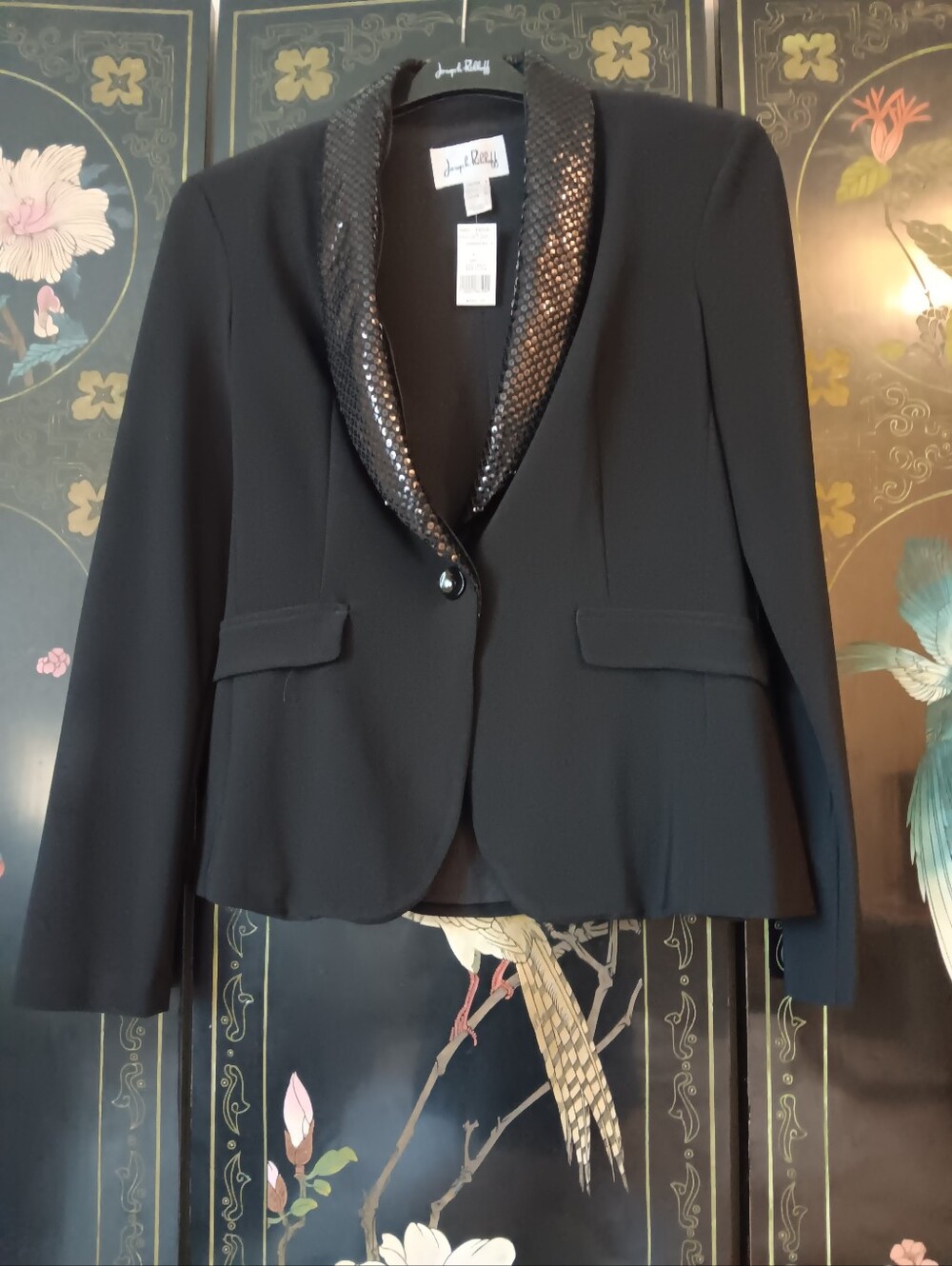 Joseph Ribkoff Black Jacket With Sequence Collar